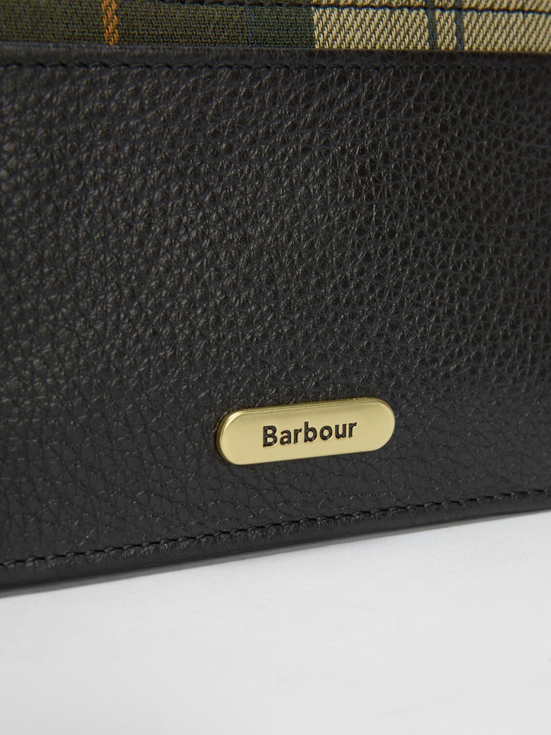 Barbour® Black Tartan Alder Leather Card Holder