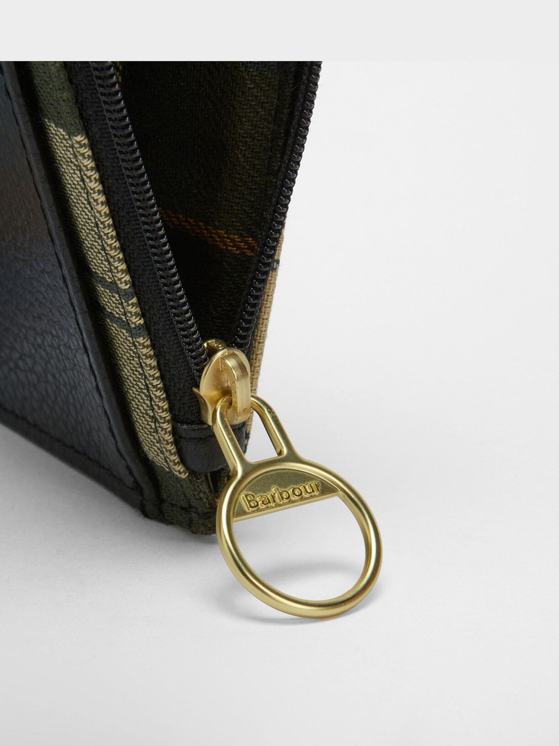Barbour® Black Tartan Alder Leather Card Holder