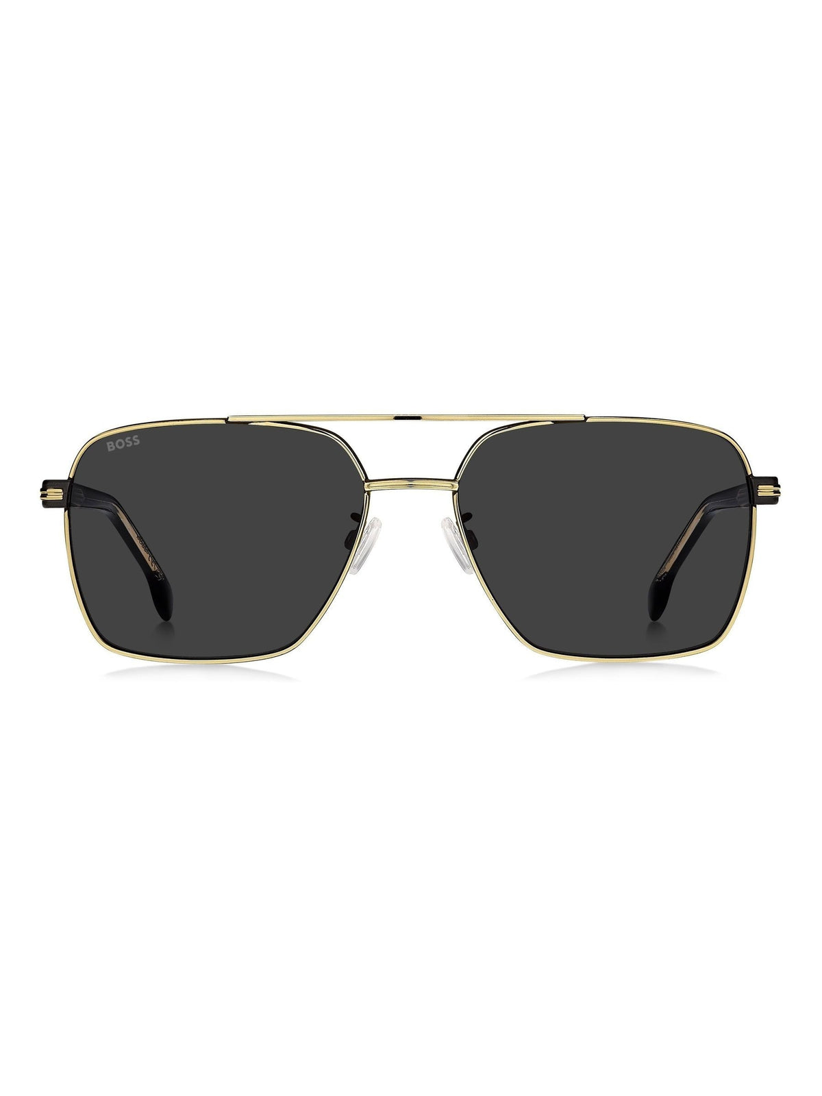 BOSS gold rectangular sunglasses double bridge, UK version