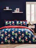 Catherine Lansfield Navy Christmas Elves Cotton Rich Duvet Cover Set