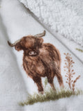 Catherine Lansfield Highland cow fleece throw blanket 130x170cm - British product