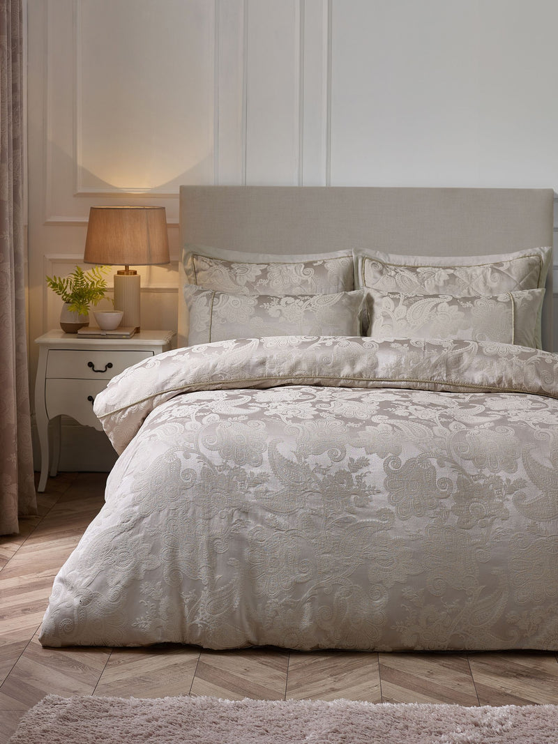 Catherine Lansfield Champagne Gold Opulent Jacquard duvet cover set - British product
