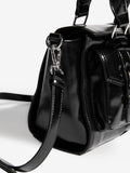 Friends Like These black faux leather padlock pocket bag, UK version
