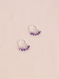 Gold tone semi-precious stone beaded hoop earrings multi-pack - British product