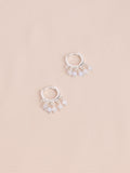 Gold tone semi-precious stone beaded hoop earrings multi-pack - British product