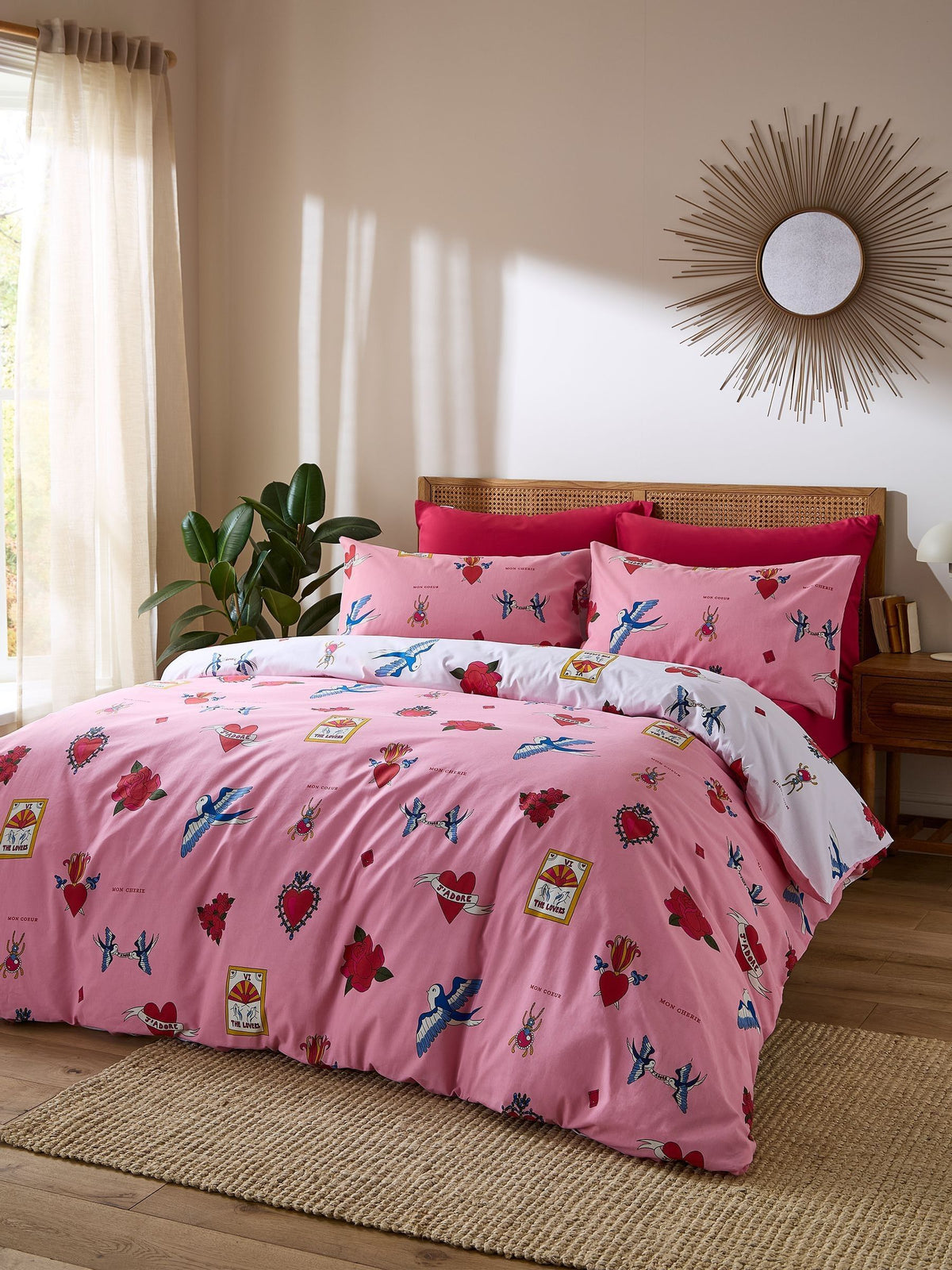 Their Nibs Pink Mon Coeur duvet cover set (British brand)