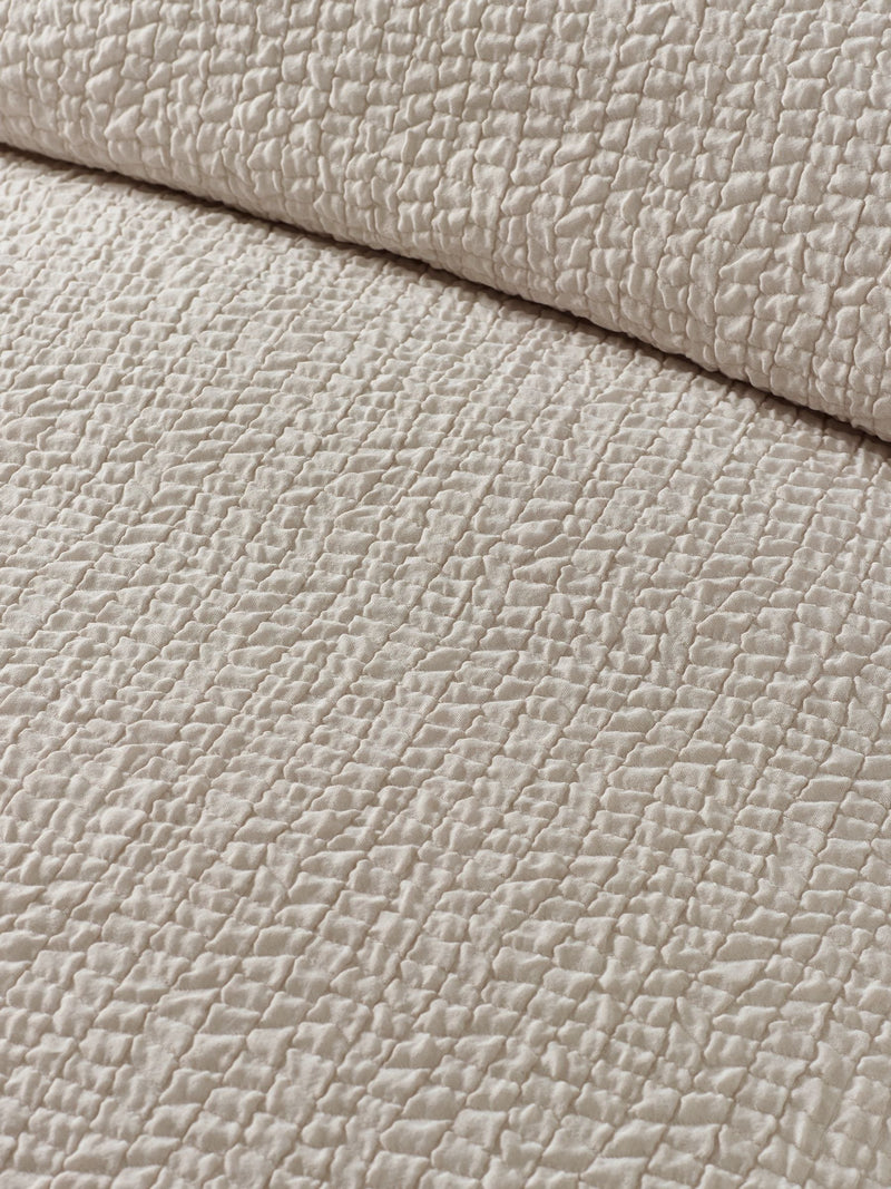 Catherine Lansfield natural crinkle seersucker duvet cover set - British product