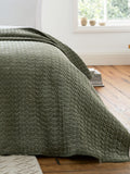 Bianca Green Attica chenille embroidered throw large, imported from the UK