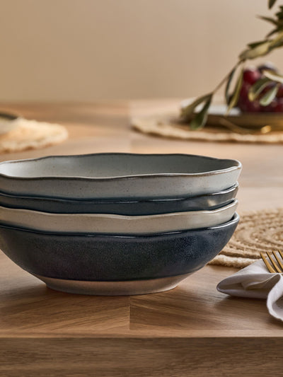 Next Set of 4 Grey Scandi Pasta Bowls- Buy online at McGrocer