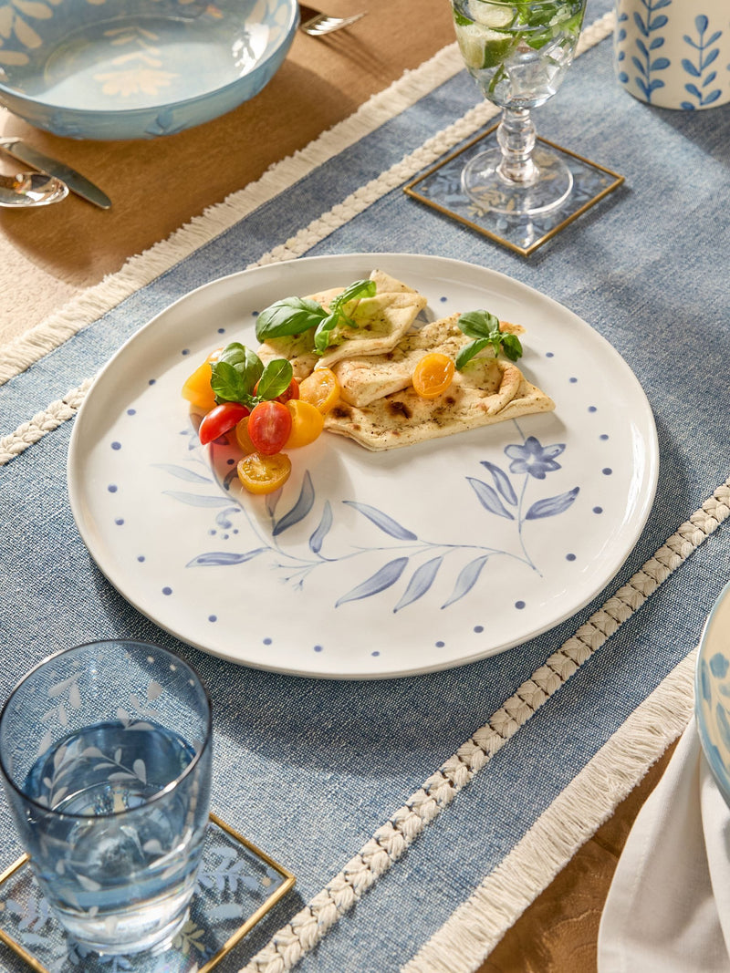 Cream Alice floral hand-painted serving platter 31.5cm - British product