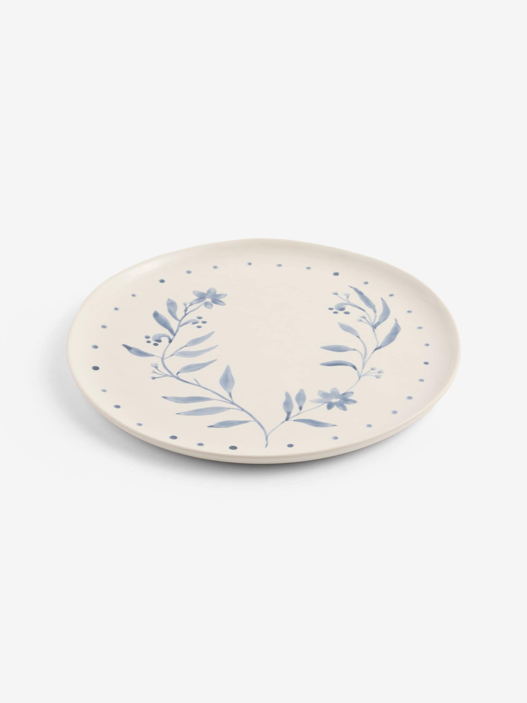 Cream Alice floral hand-painted serving platter 31.5cm - British product