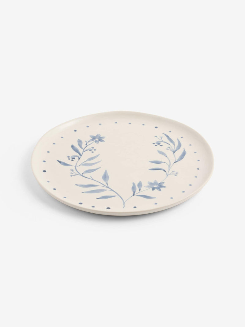 Cream Alice floral hand-painted serving platter 31.5cm - British product