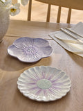 Set of 2 lilac flower stoneware side plates (British brand)