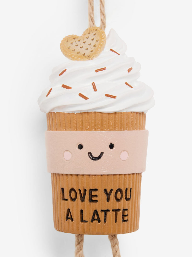 Neutral latte character hanging decoration 9.5cm - British product