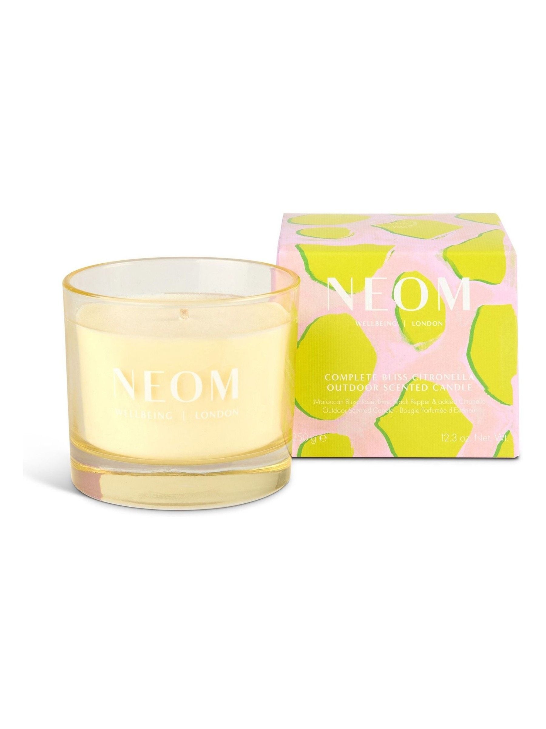 Neom Complete Bliss Citronella outdoor candle 350g, imported from the UK