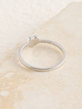 Sterling silver pave heart ring with cubic zirconia, UK version