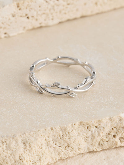 Next Gold Plated Sterling Silver Vine Leaf Wrap Ring- Buy online at McGrocer