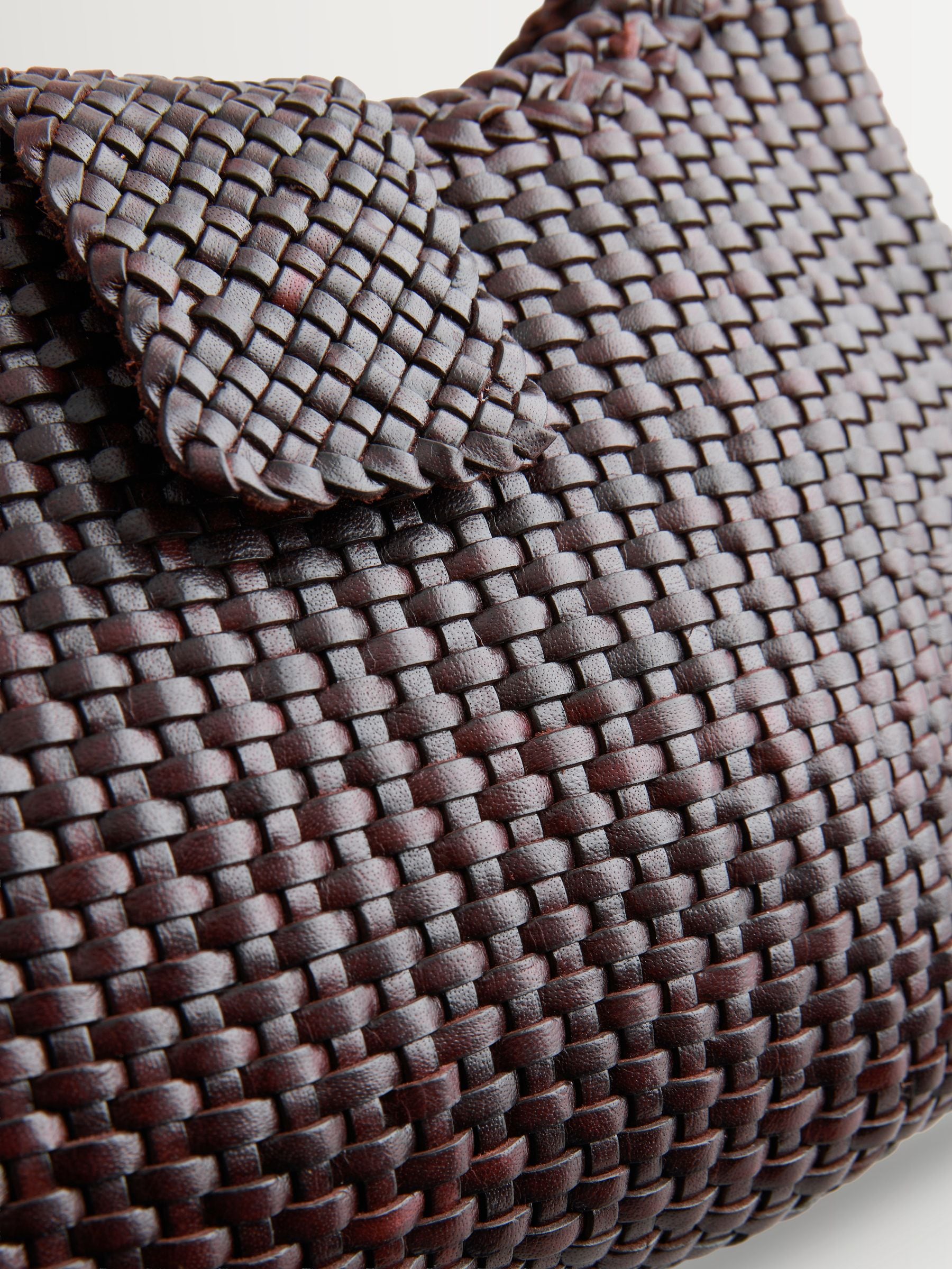 Rixo woven leather Saoirse bag in dark brown (British brand)