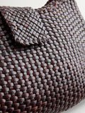 Rixo woven leather Saoirse bag in dark brown (British brand)