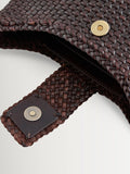 Rixo woven leather Saoirse bag in dark brown (British brand)