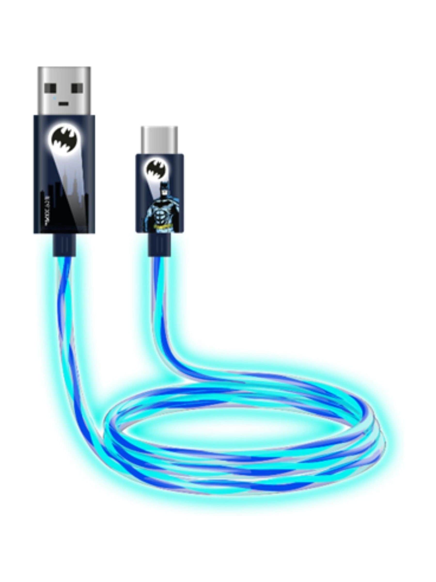 Batman blue light up charging cable MFI certified (British brand)