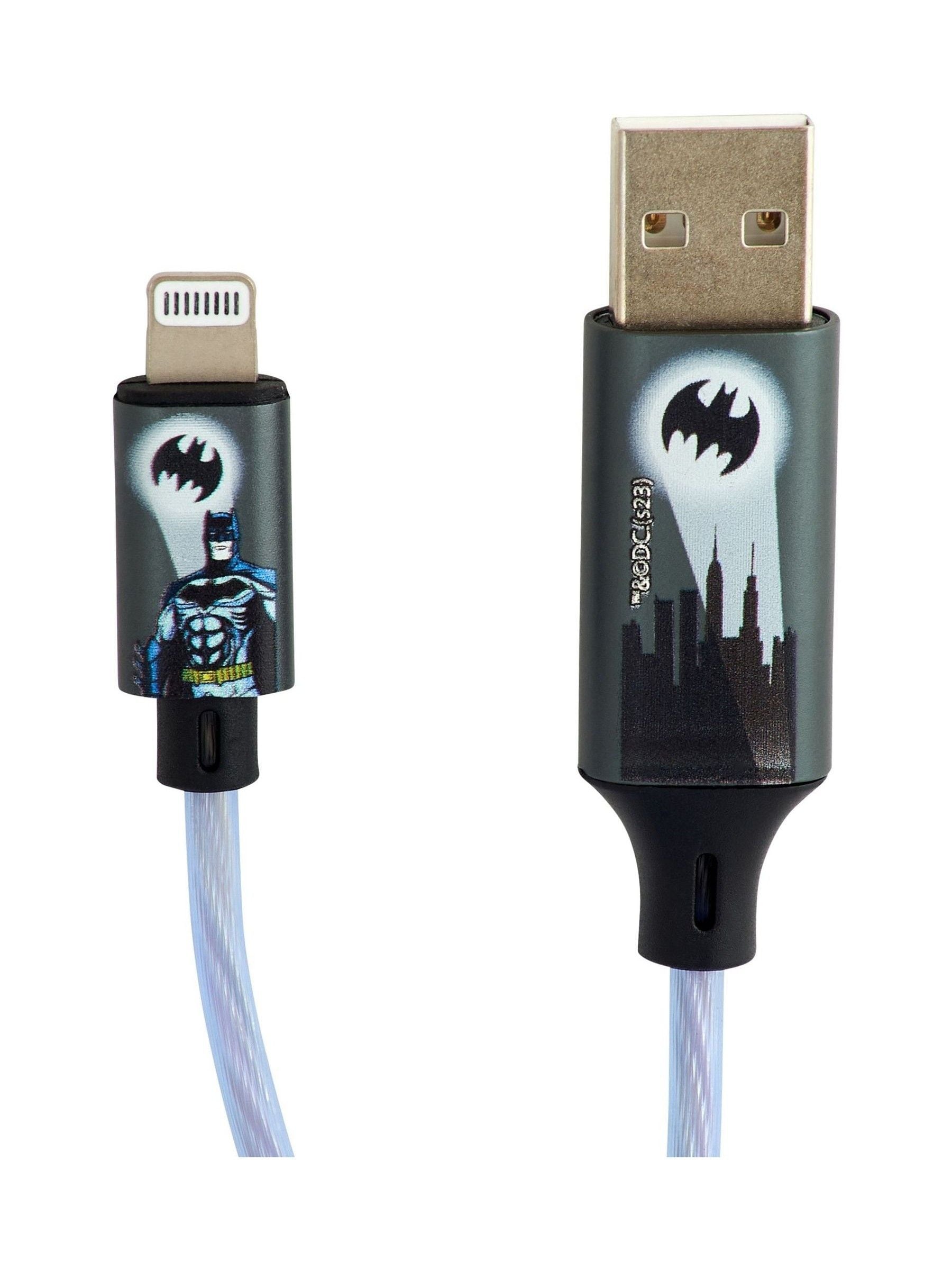 Batman blue light up charging cable MFI certified (British brand)