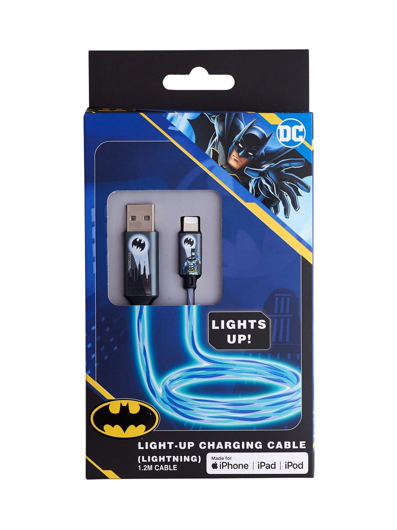 Batman blue light up charging cable MFI certified (British brand)