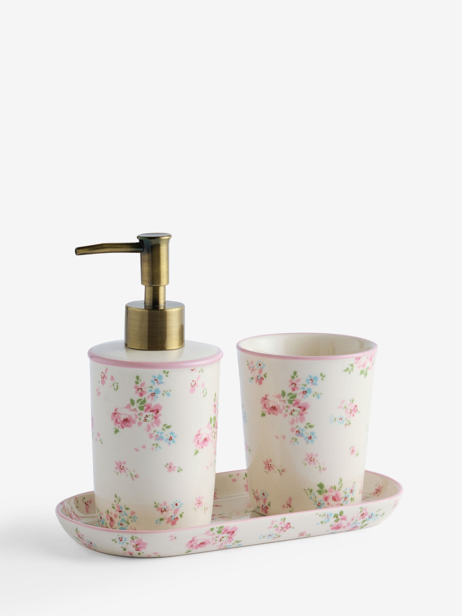 Shabby Chic pink stoneware set (British brand)