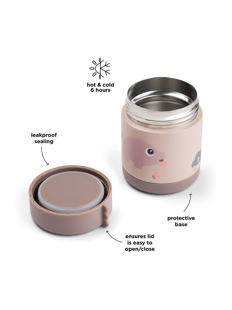 Done by Deer pink tiny farm insulated food jar 300ml, UK version