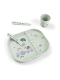 Done by Deer Green Foodie Dinner Set with suction base (British brand)