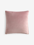 Velvet cushion in blush pink, 43cm square (British brand)