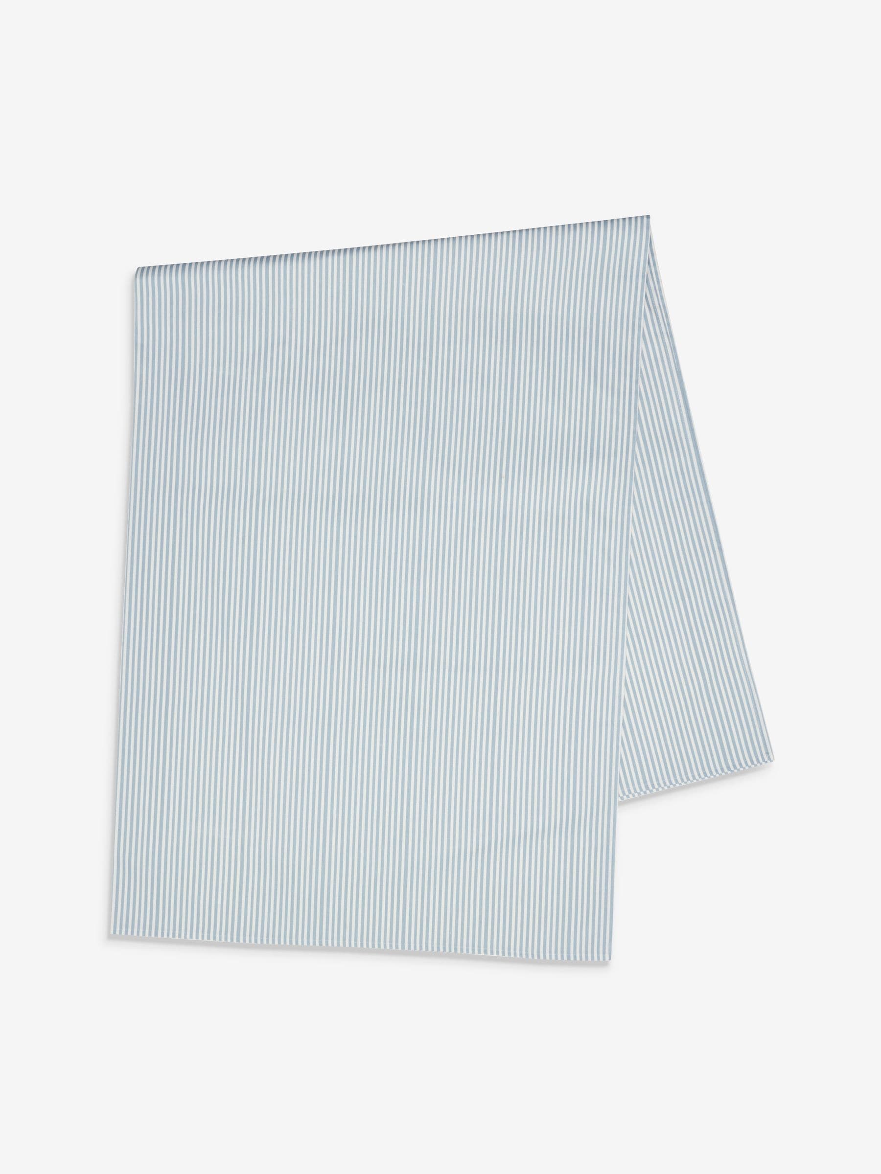 Blue stripe cotton wipe clean tablecloth, UK version