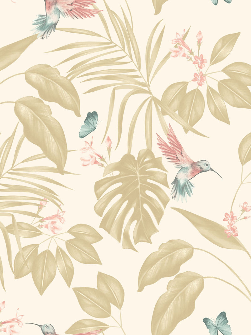 Ohpopsi natural hummingbird wallpaper sample A4 - British product