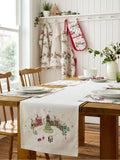 Catherine Lansfield Natural Christmas Town Cotton Dining Table Runner