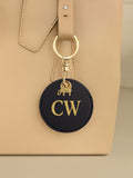Jonnys Sister	Personalised Faux Leather Bag Accessory with Gold Tone Elephant Charm