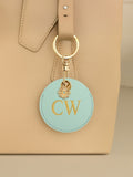 Jonnys Sister Personalised Faux Leather Bag Charm with Gold Tone Flower Charm