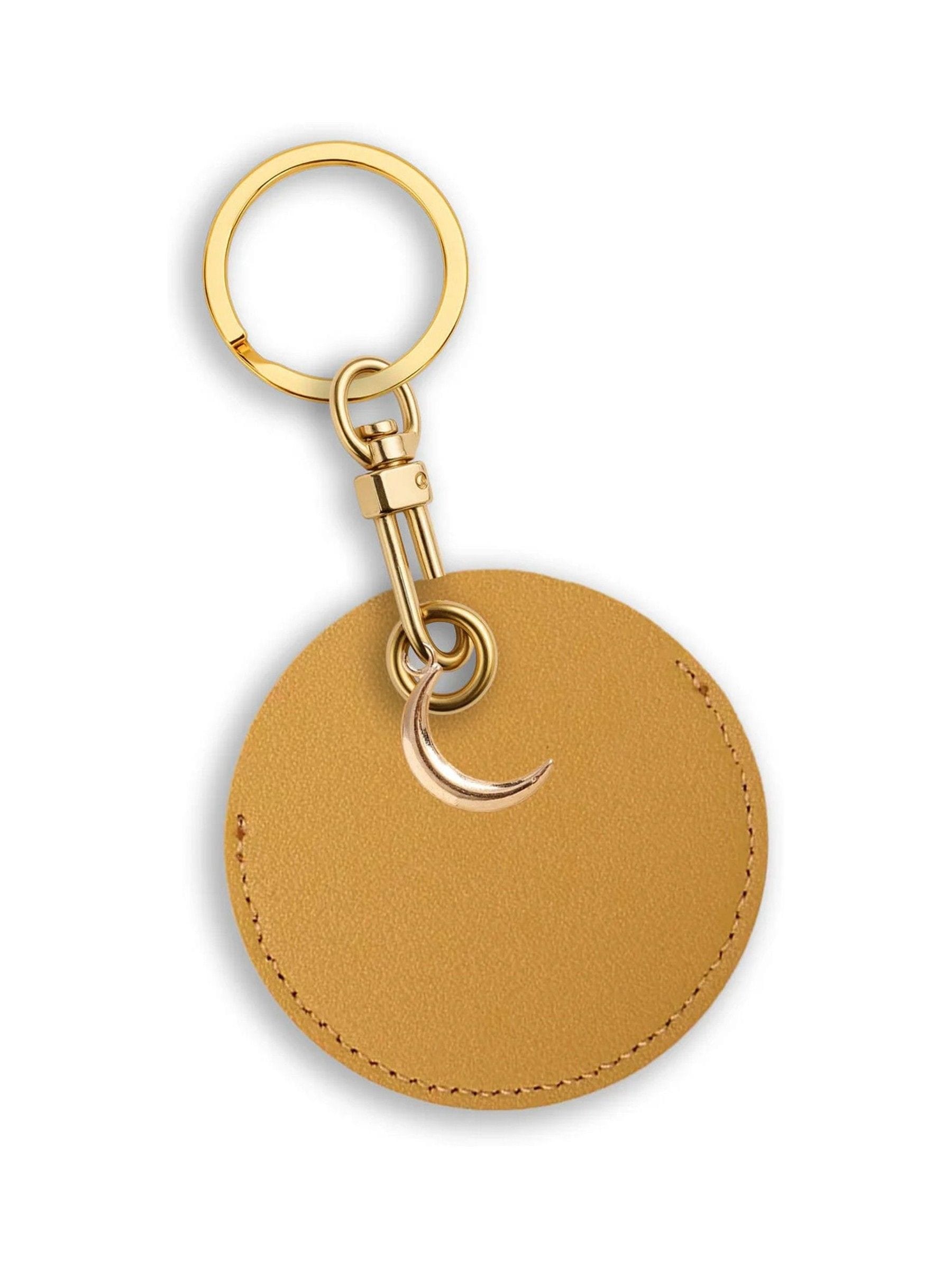 Jonnys Sister personalised bag charm gold half moon, imported from the UK