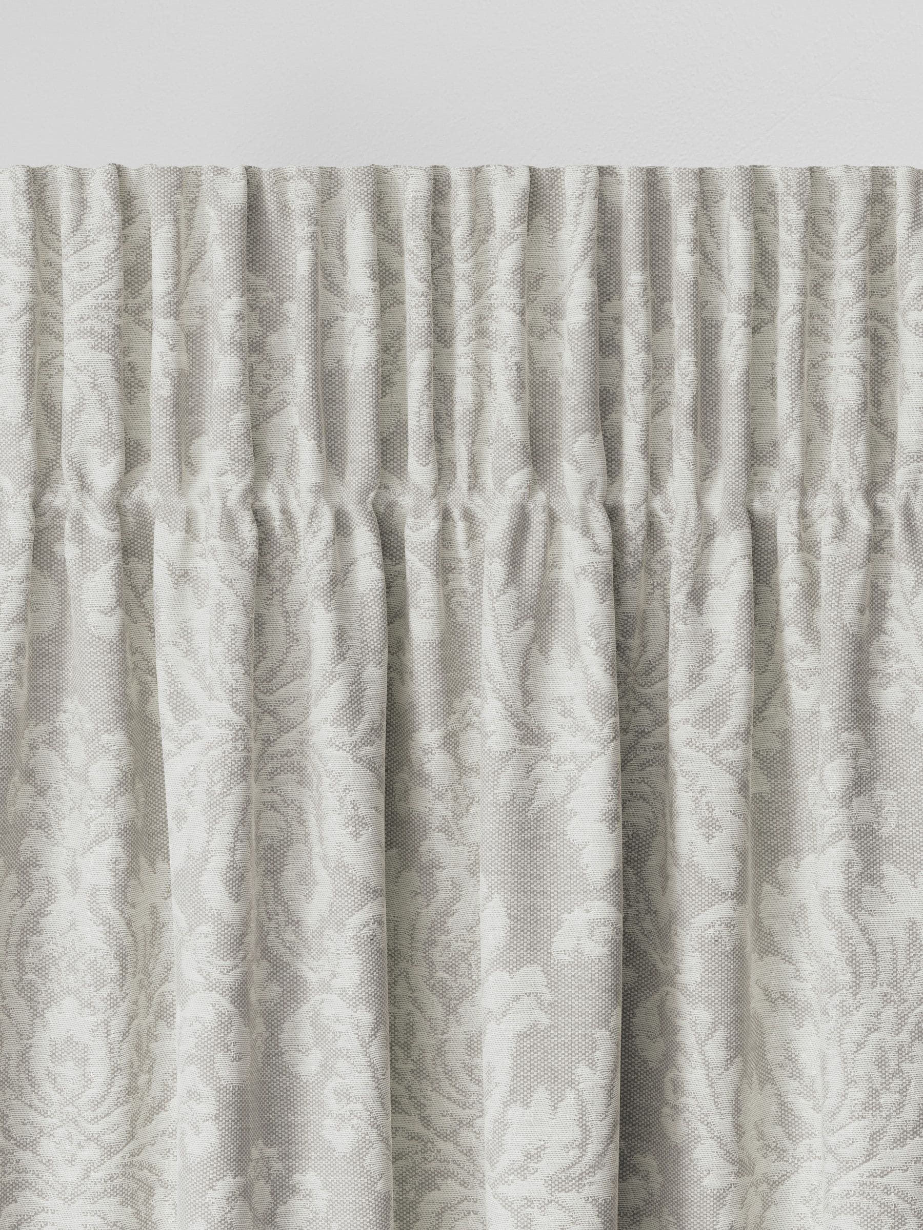 Grey damask made to measure curtains cotton blend - British brand