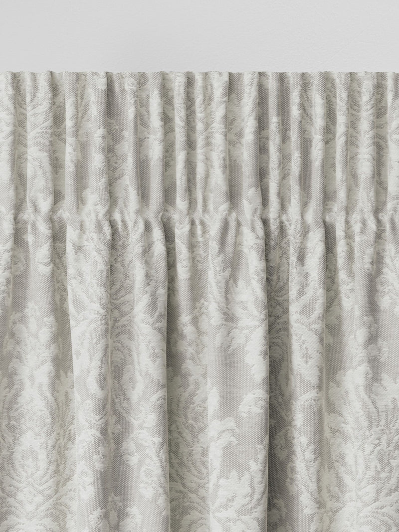 Grey damask made to measure curtains cotton blend - British brand