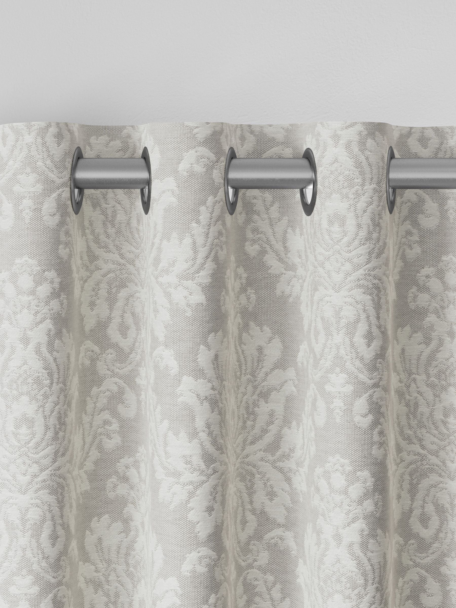 Grey damask made to measure curtains cotton blend - British brand