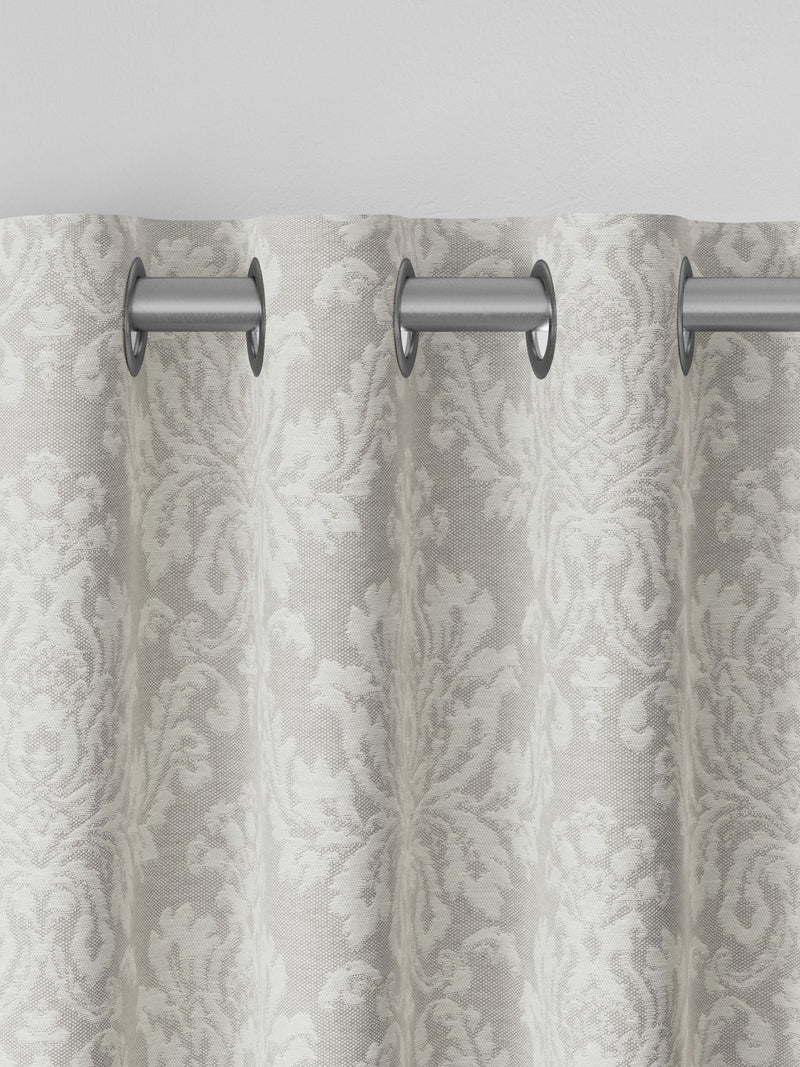 Grey damask made to measure curtains cotton blend - British brand