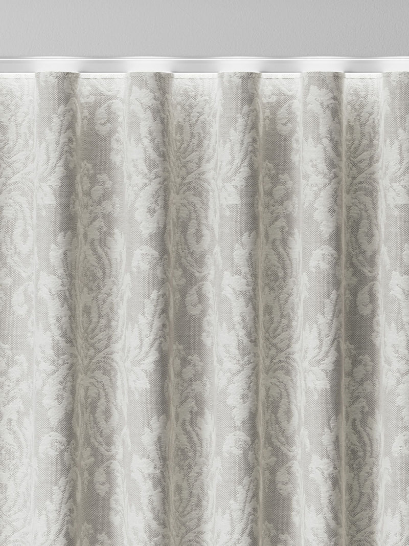 Grey damask made to measure curtains cotton blend - British brand