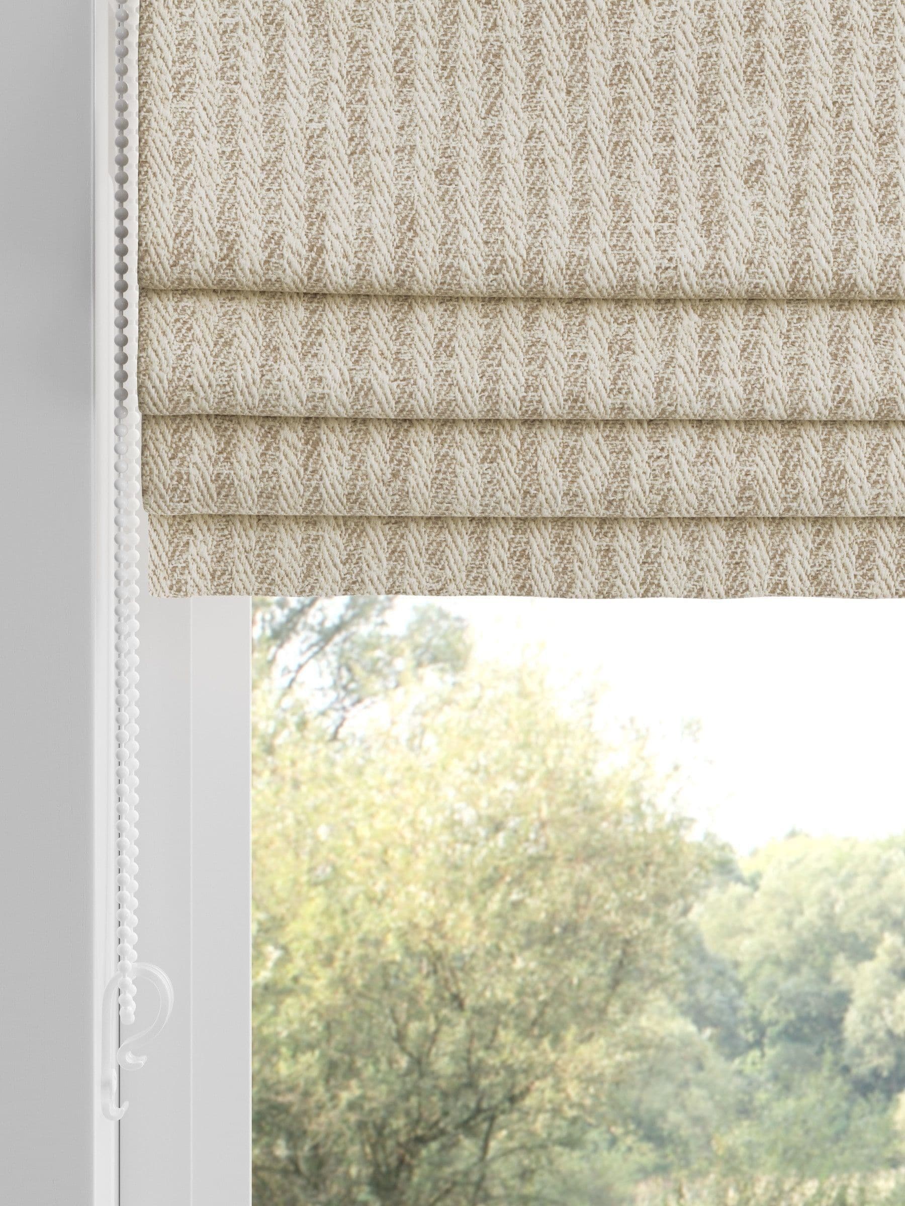 Natural brushed stripe roman blinds made to measure - British product