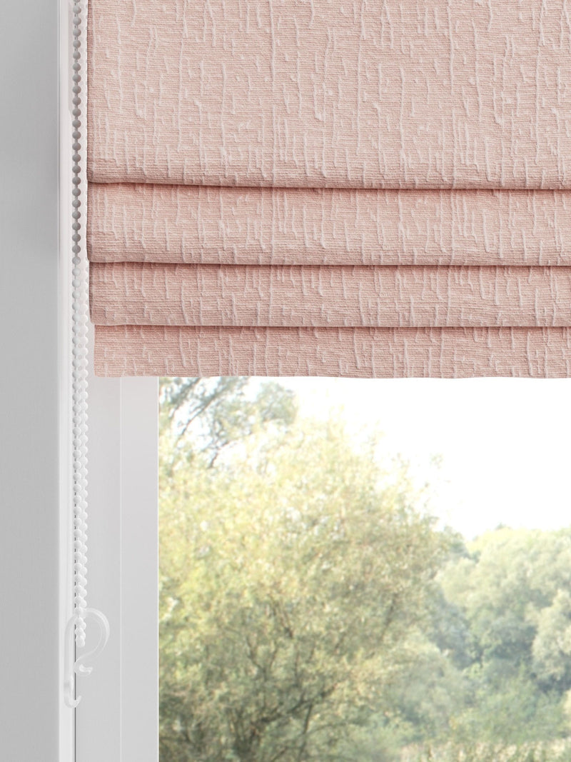 Pink chenille roman blind made to measure (British brand)