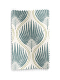 Blue Poale made to measure Roman blind with leaf design - British product