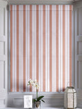 Balthica orange striped embroidered Roman blind made to measure, imported from the UK
