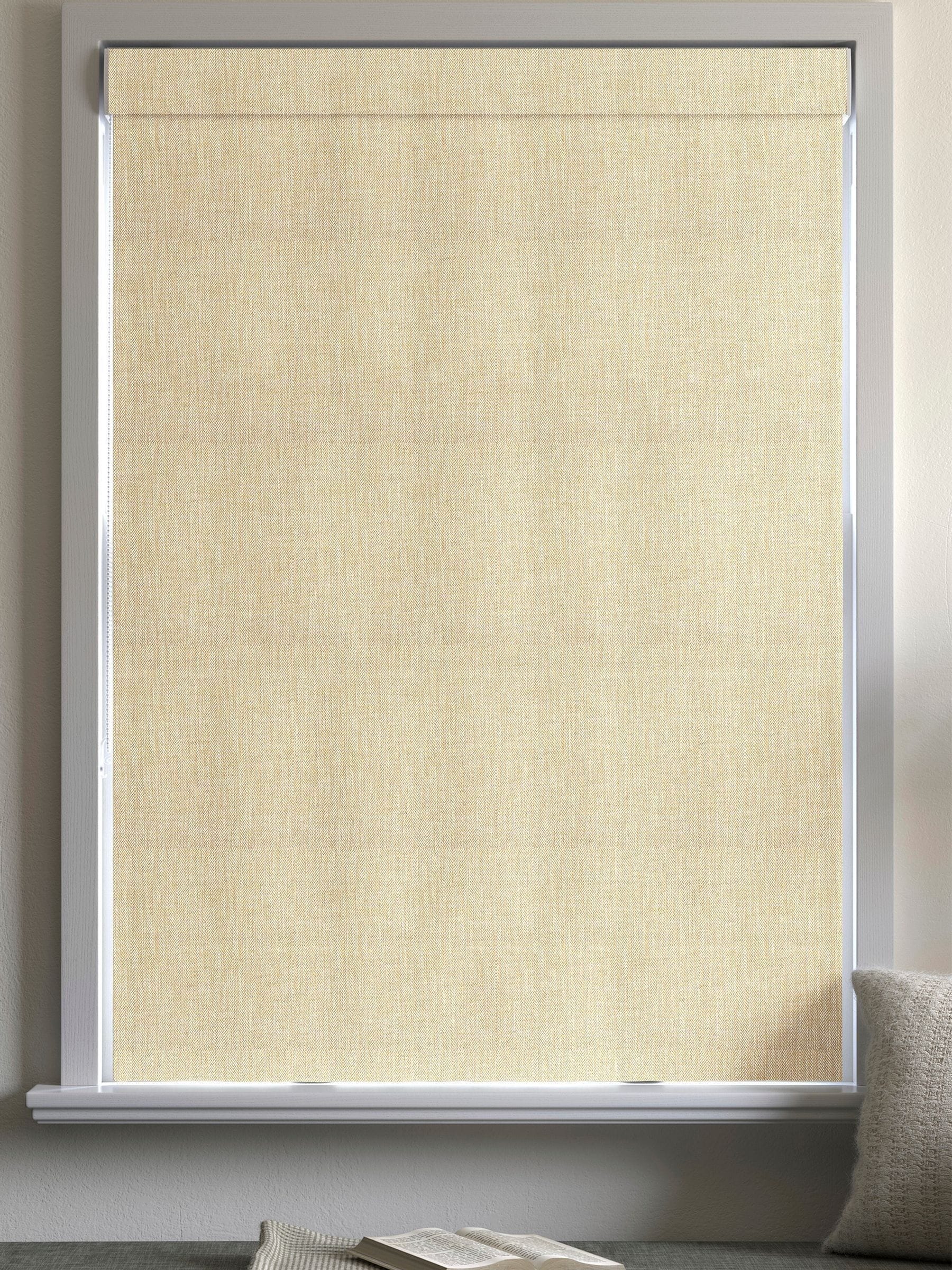 Yellow knit Roman blind made to measure - British product