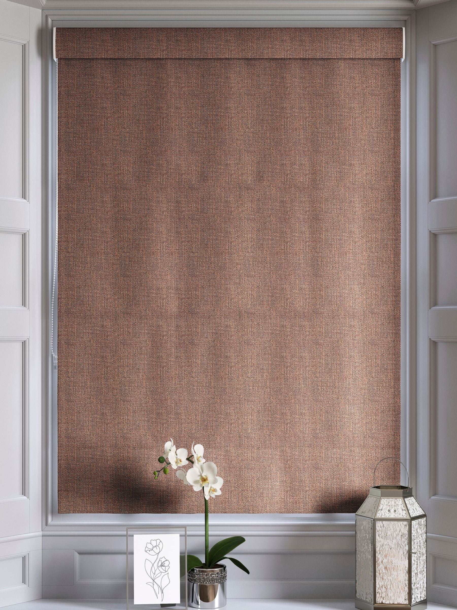 Orange Knit Roman blind made to measure, UK version
