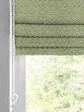 Abaci green geometric jacquard roman blind, imported from the UK