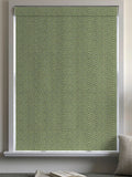 Abaci green geometric jacquard roman blind, imported from the UK